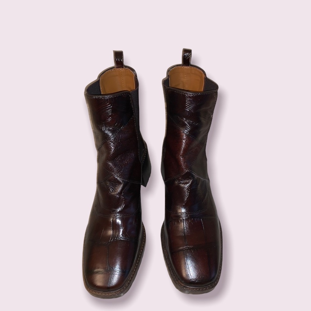 Zara Women’s Brown Leather Ankle Boots Sz 9